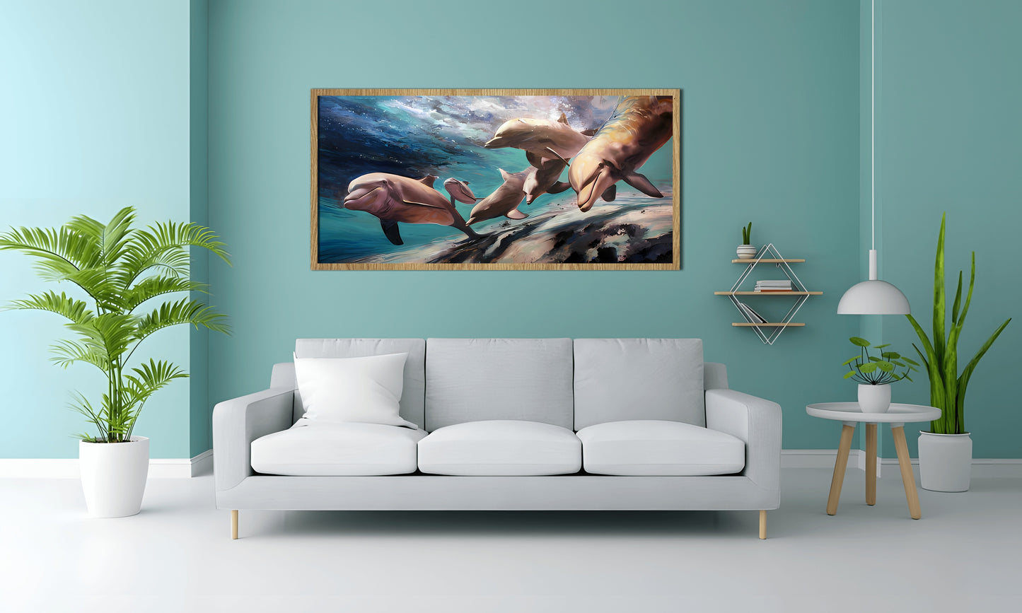 Dolphins In The Ocean Swadesh Art Studio