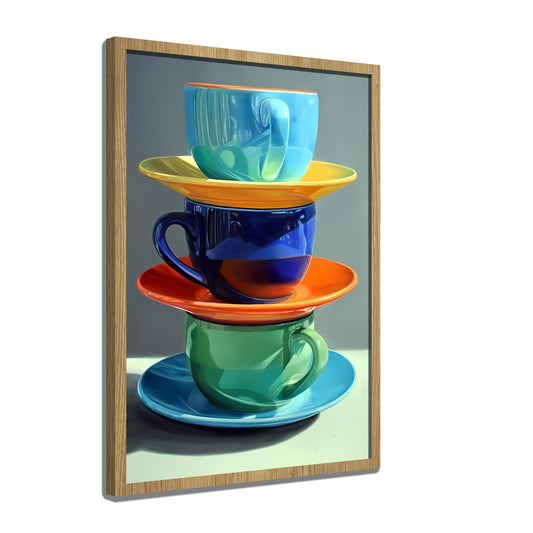 Colorful Coffee Cup Stack Swadesh Art Studio