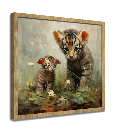 Baby Tigers In The Wild Swadesh Art Studio