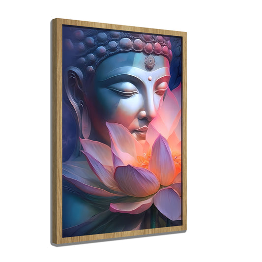 Buddha In Pink And White Flower Swadesh Art Studio