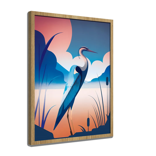 Blue Heron In The Wild Swadesh Art Studio